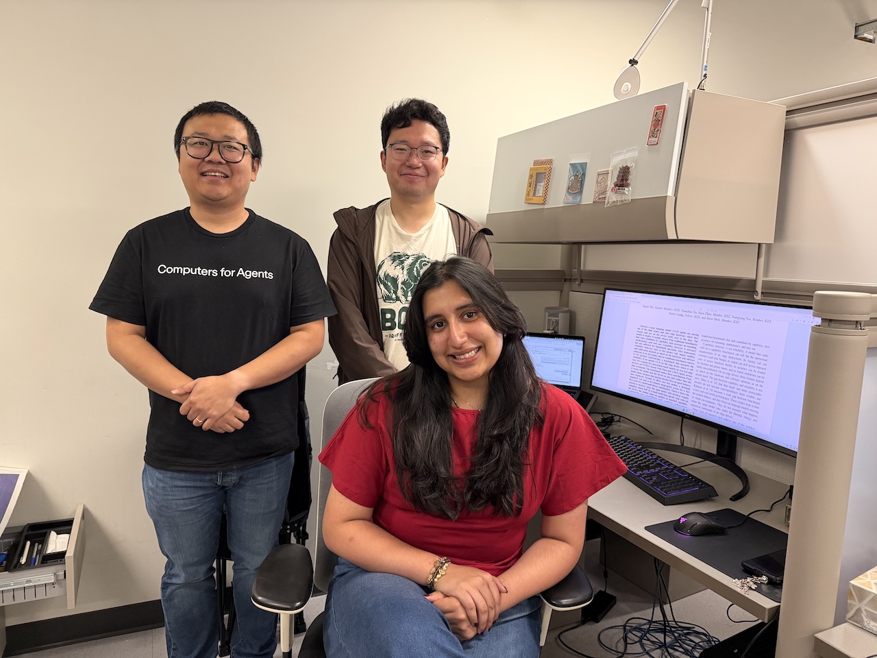 Isha Goyal with DENOS Lab members at the University of Calgary